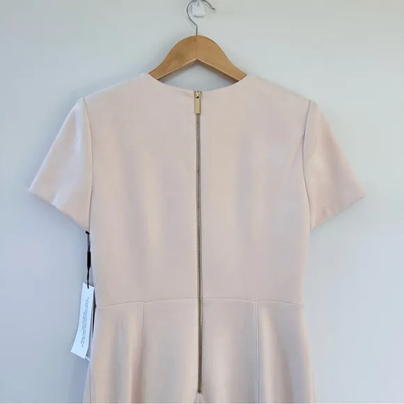 NEW Calvin Klein Faux Suede Wrap Short Sleeve Knee Length Sheath Dress