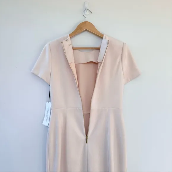 NEW Calvin Klein Faux Suede Wrap Short Sleeve Knee Length Sheath Dress