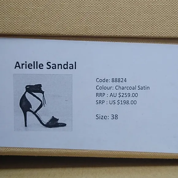 New Gray Satin Ankle Lace Up Stiletto Frayed Open Toe Strap Arielle Heel