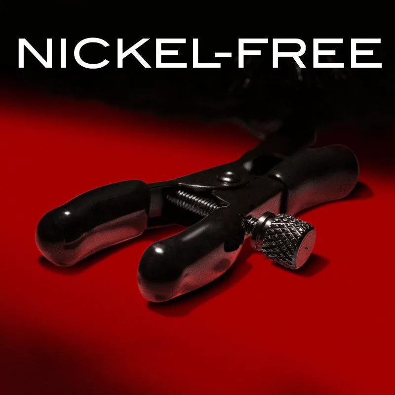 Noir Pom Adjustable Furry Nipple Clamps