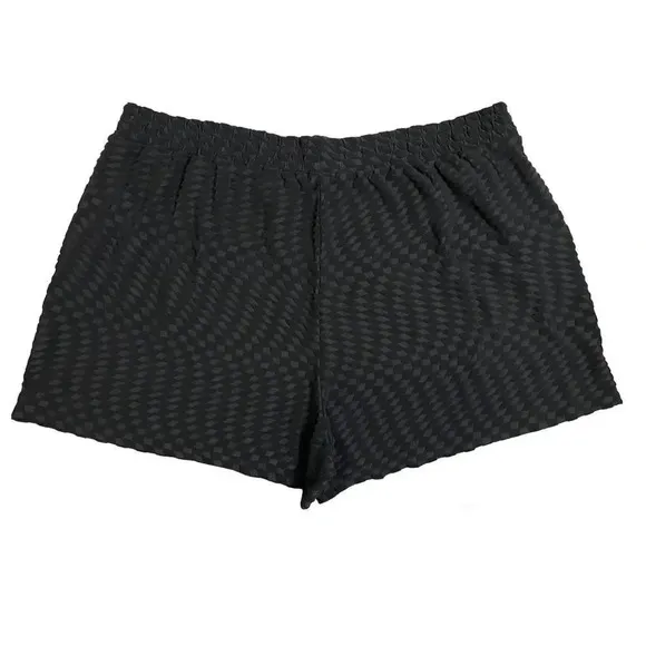 NWT Good American Terry Jacquard Woven Casual Shorts Sz 7 4XL Black Textured