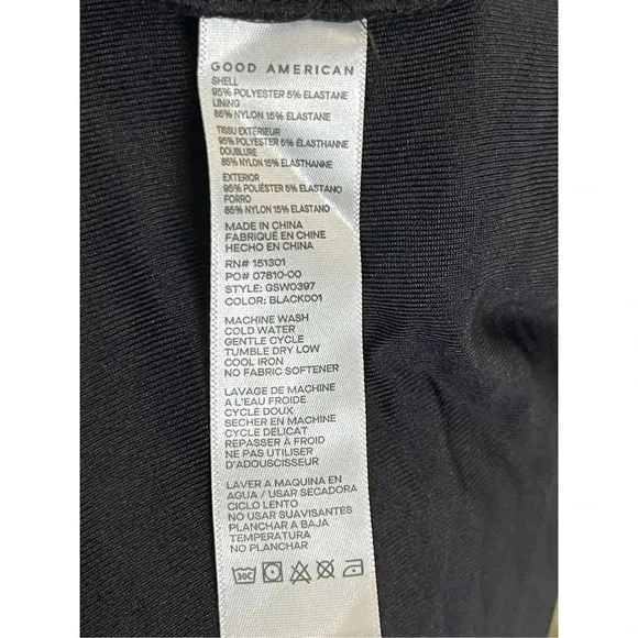 NWT Good American Terry Jacquard Woven Casual Shorts Sz 7 4XL Black Textured