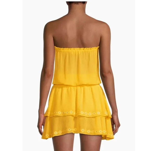 NWT • Ramy Brook • Donna Eyelet Strapless Dress in Yellow