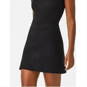 NWT SPANX | Faux Suede A-Line Mini Skirt (Built in Shorts) in Black - Size L