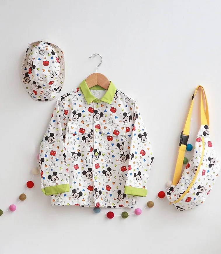Offical License Disney Mickey Mouse Cotton Fabric, Digital Printing - Fabric By the Yard /56750