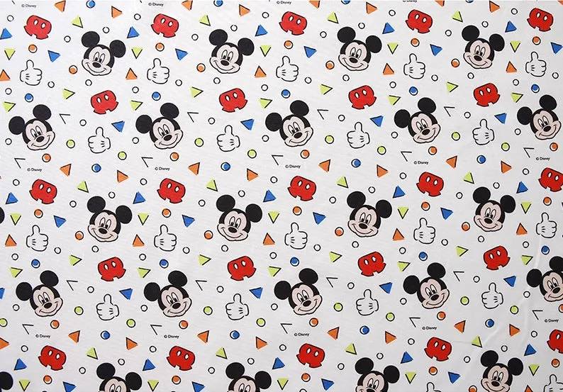 Offical License Disney Mickey Mouse Cotton Fabric, Digital Printing - Fabric By the Yard /56750
