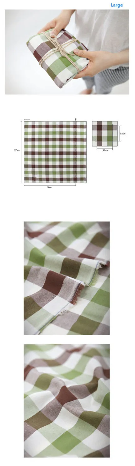 Olive and Brown Plaid Cotton Fabric - 3 Sizes - By the Yard 78477