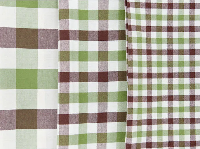 Olive and Brown Plaid Cotton Fabric - 3 Sizes - By the Yard 78477