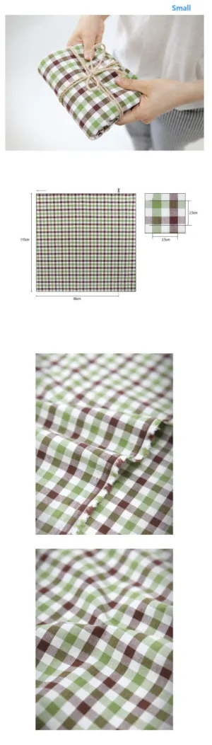 Olive and Brown Plaid Cotton Fabric - 3 Sizes - By the Yard 78477
