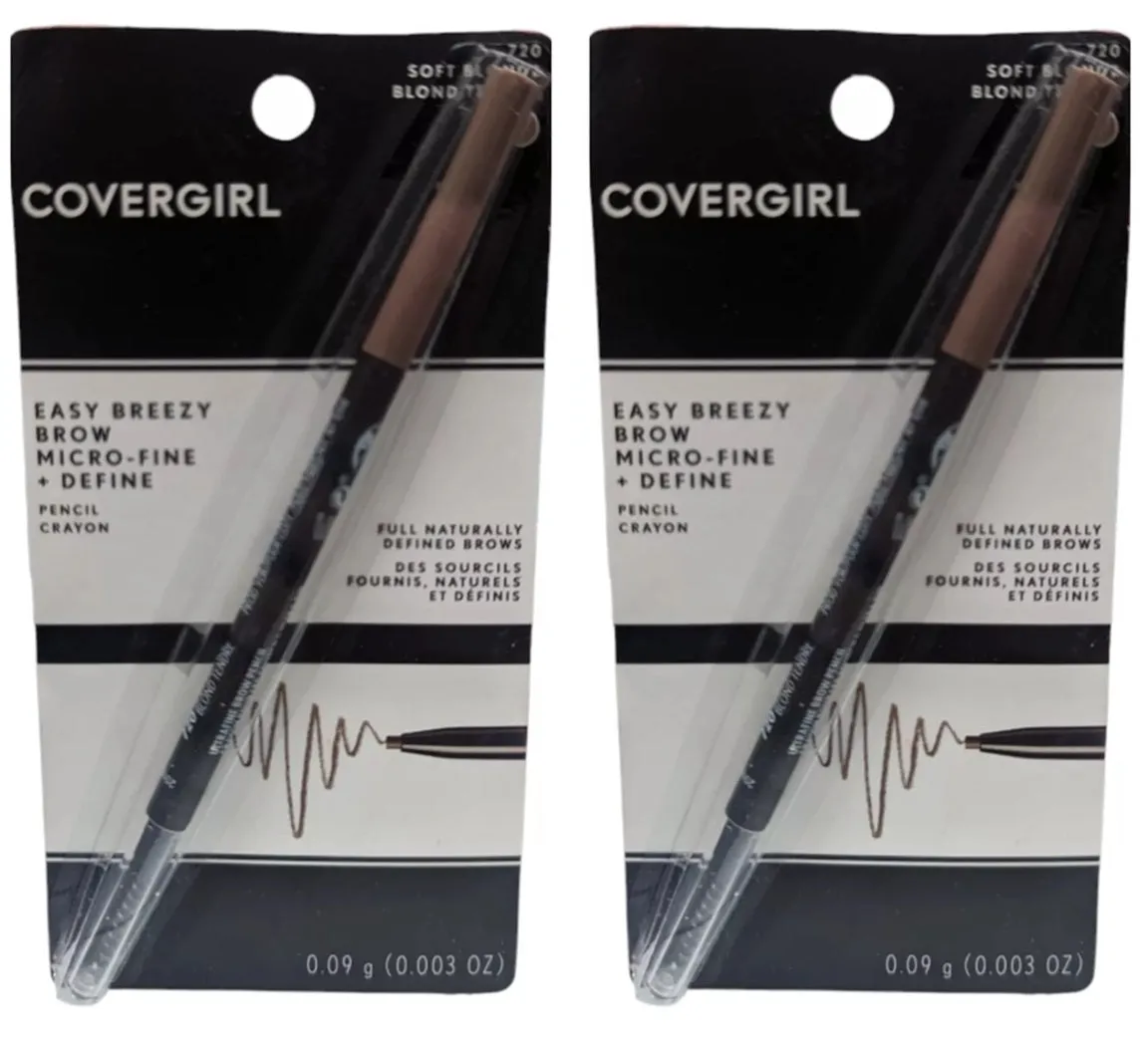 Pack of 2 CoverGirl Easy Breezy Brow Micro-Fine   Define Pencil, Soft Blonde 720