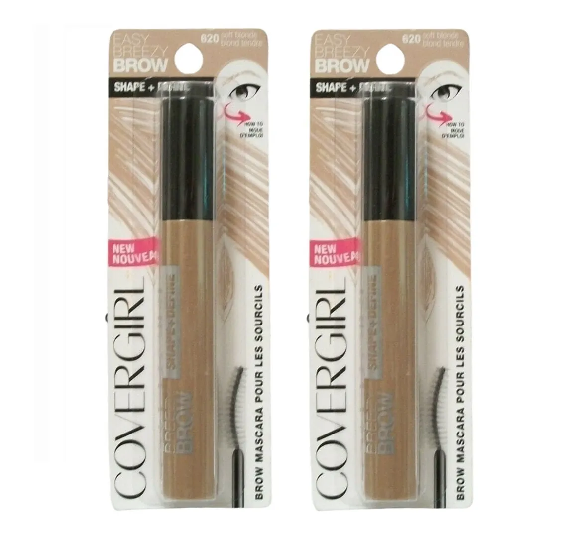 Pack of 2 CoverGirl Easy Breezy Brow Shape & Define Mascara, Soft Blonde 620