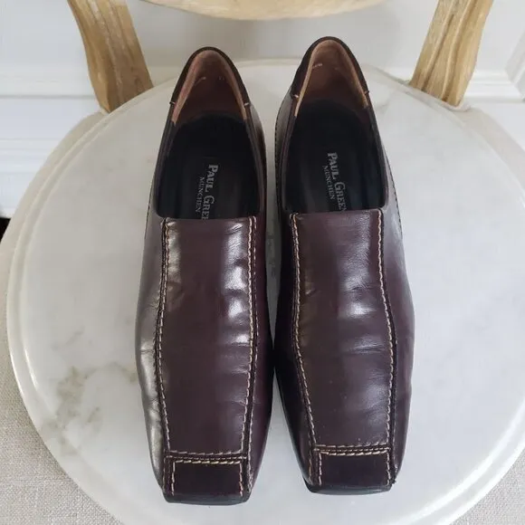 PAUL GREEN US 8 Lucy Sport Brown Nappa Leather and Suede Slip On Driving Loafer