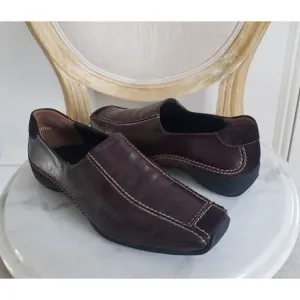 PAUL GREEN US 8 Lucy Sport Brown Nappa Leather and Suede Slip On Driving Loafer