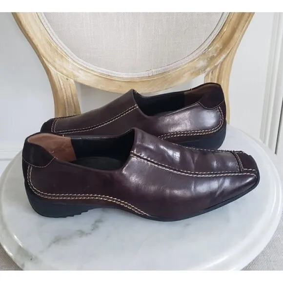 PAUL GREEN US 8 Lucy Sport Brown Nappa Leather and Suede Slip On Driving Loafer