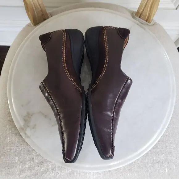 PAUL GREEN US 8 Lucy Sport Brown Nappa Leather and Suede Slip On Driving Loafer