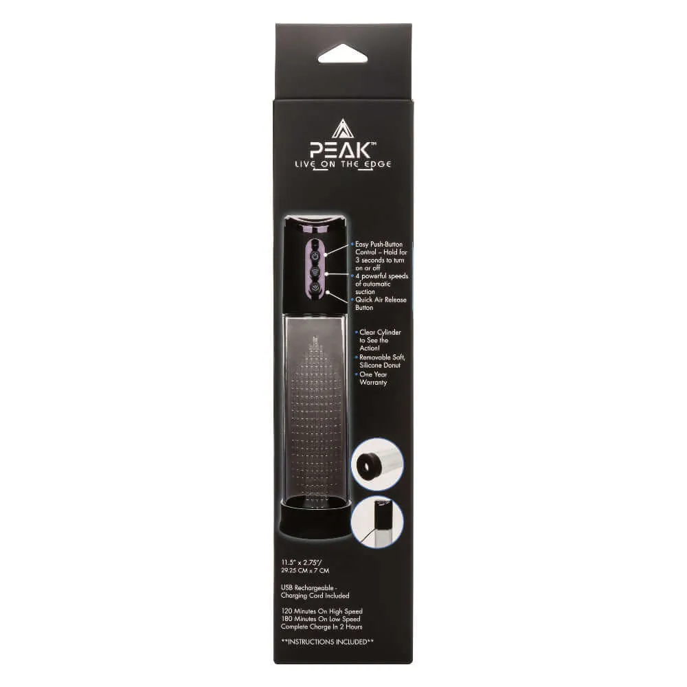 Peak Rechargeable Penis Pump - Black/clear