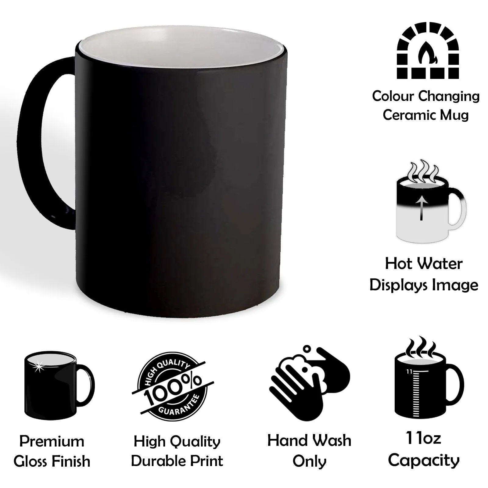 Personalised Mug with Stylish Text and Rainbow Tiger
