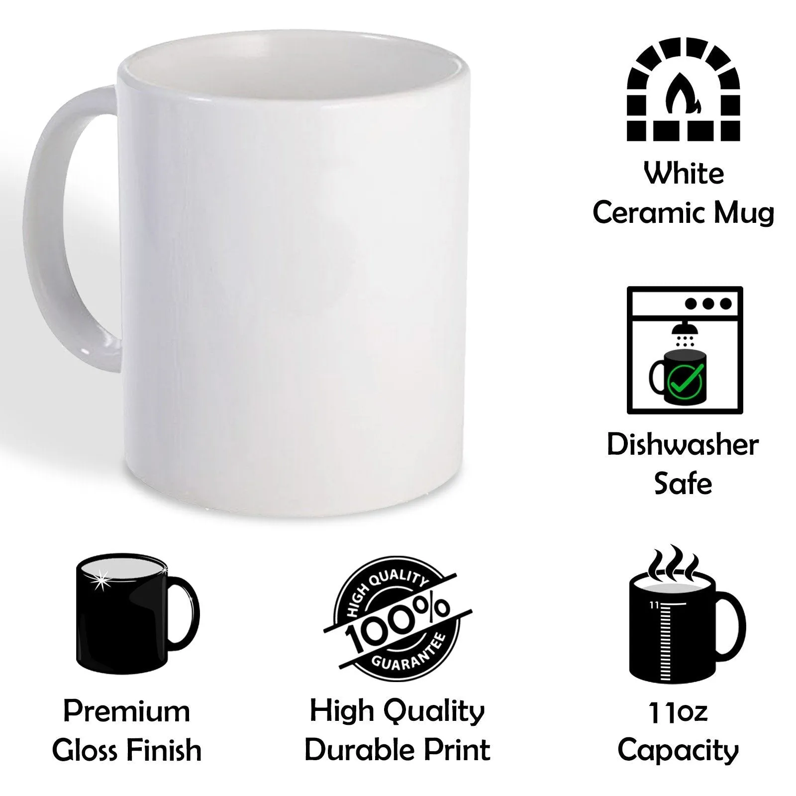 Personalised Mug with Stylish Text and Rainbow Tiger