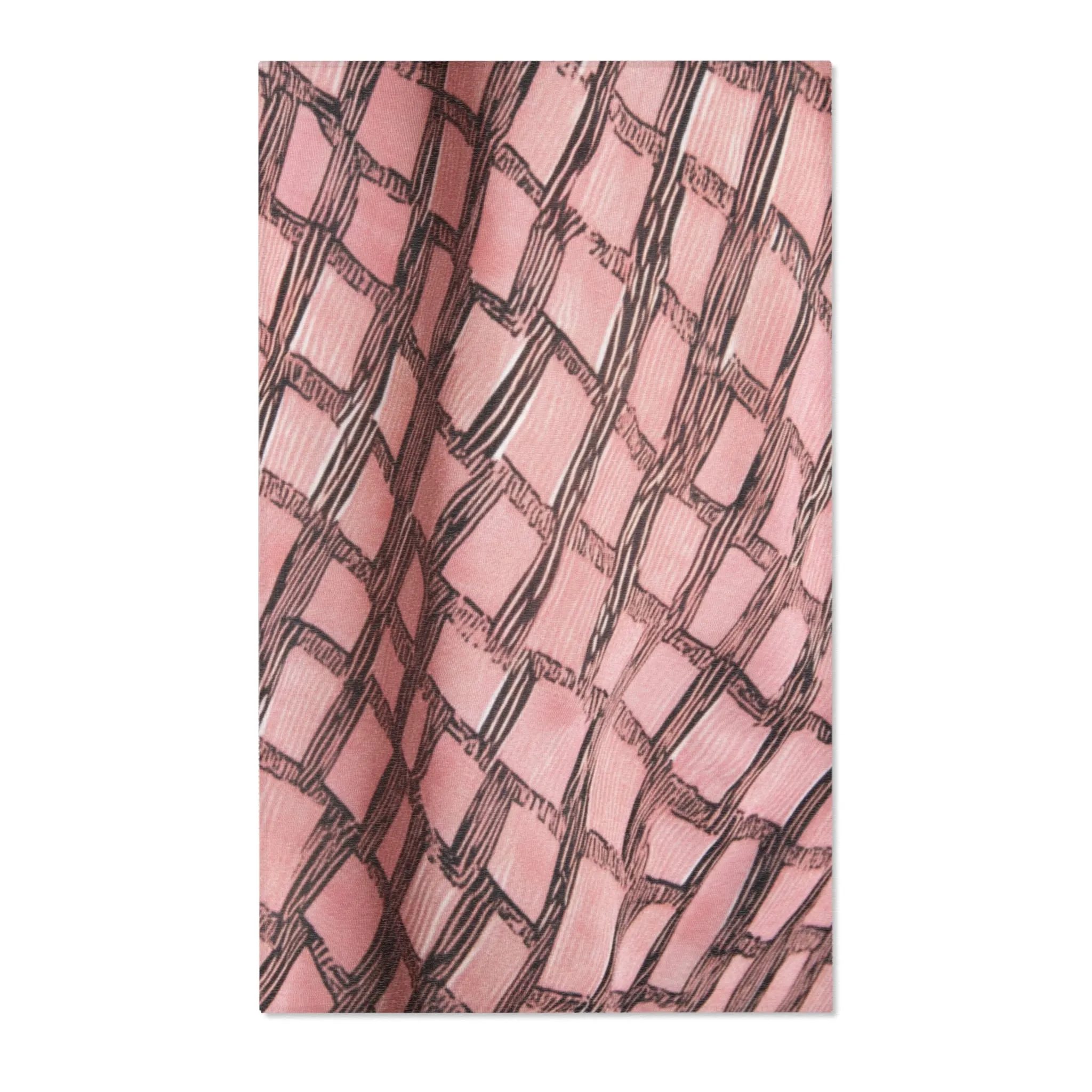 Pink & Brown Woven Checkered Rug