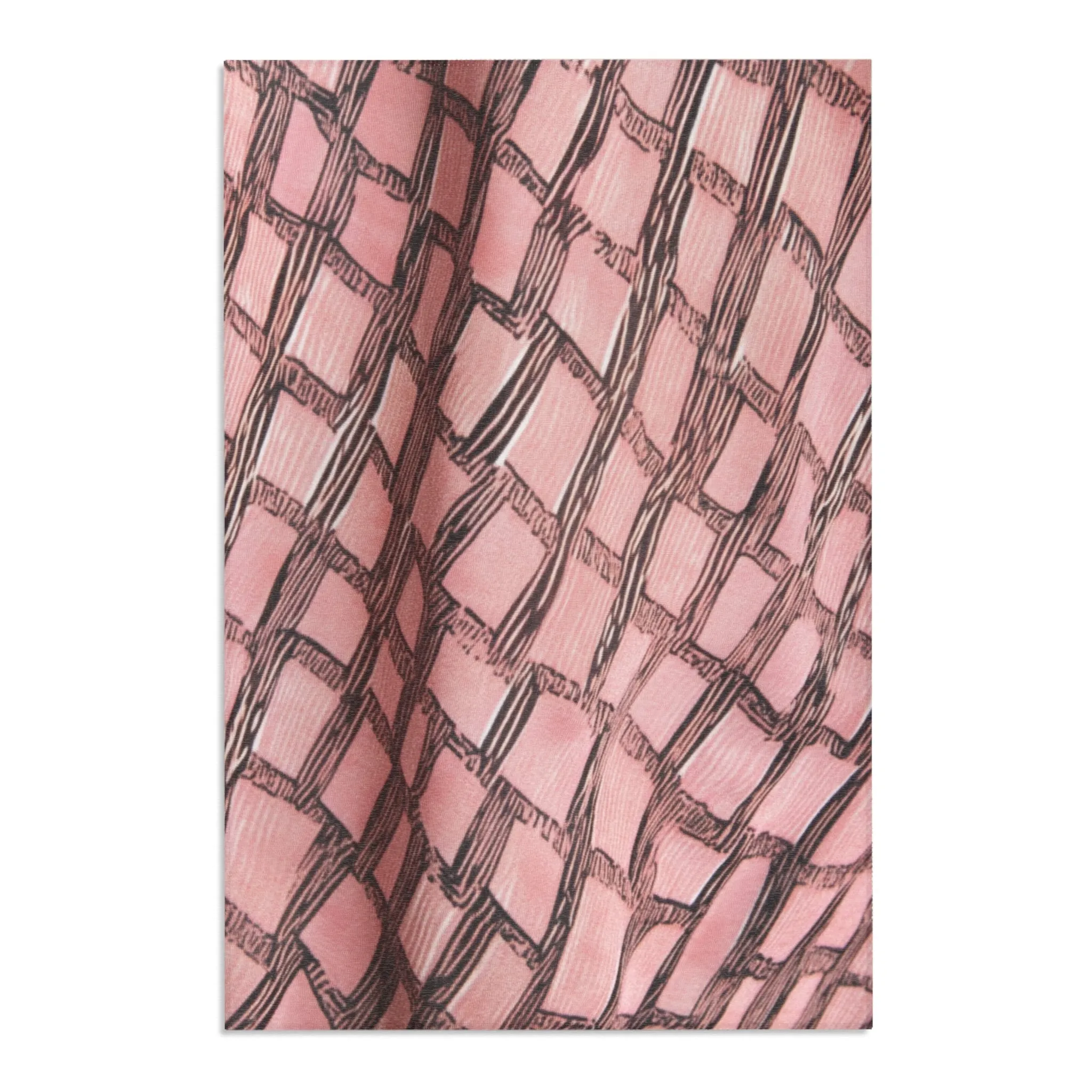Pink & Brown Woven Checkered Rug