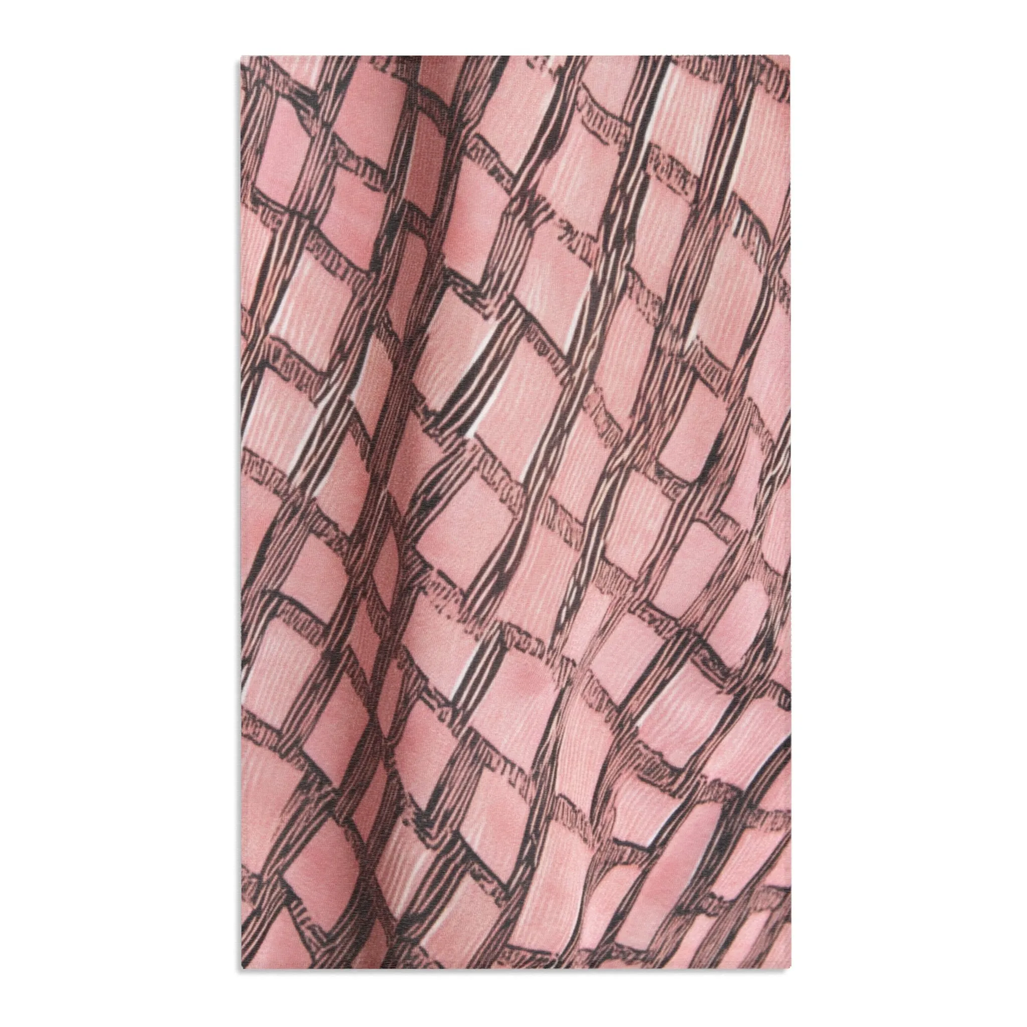 Pink & Brown Woven Checkered Rug
