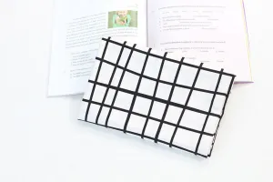 Plaid Cotton Fabric, Geometric Cotton Fabric, Black and White Fabric - 62 Inches Wide - Fabric By the Yard 86465