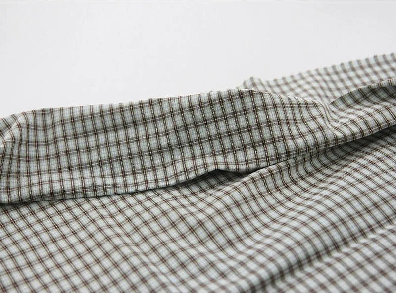 Plaids Cotton Fabric, Yarn Dyed Cotton Fabric, Washing Cotton Fabric - Pink, Mint or Brown - By the Yard 19483-1