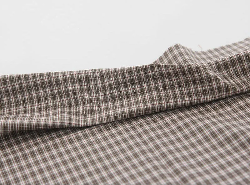 Plaids Cotton Fabric, Yarn Dyed Cotton Fabric, Washing Cotton Fabric - Pink, Mint or Brown - By the Yard 19483-1