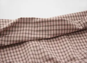 Plaids Cotton Fabric, Yarn Dyed Cotton Fabric, Washing Cotton Fabric - Pink, Mint or Brown - By the Yard 19483-1