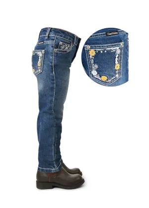 Pure Western Clementine Slim Leg Girls Jean Dusk