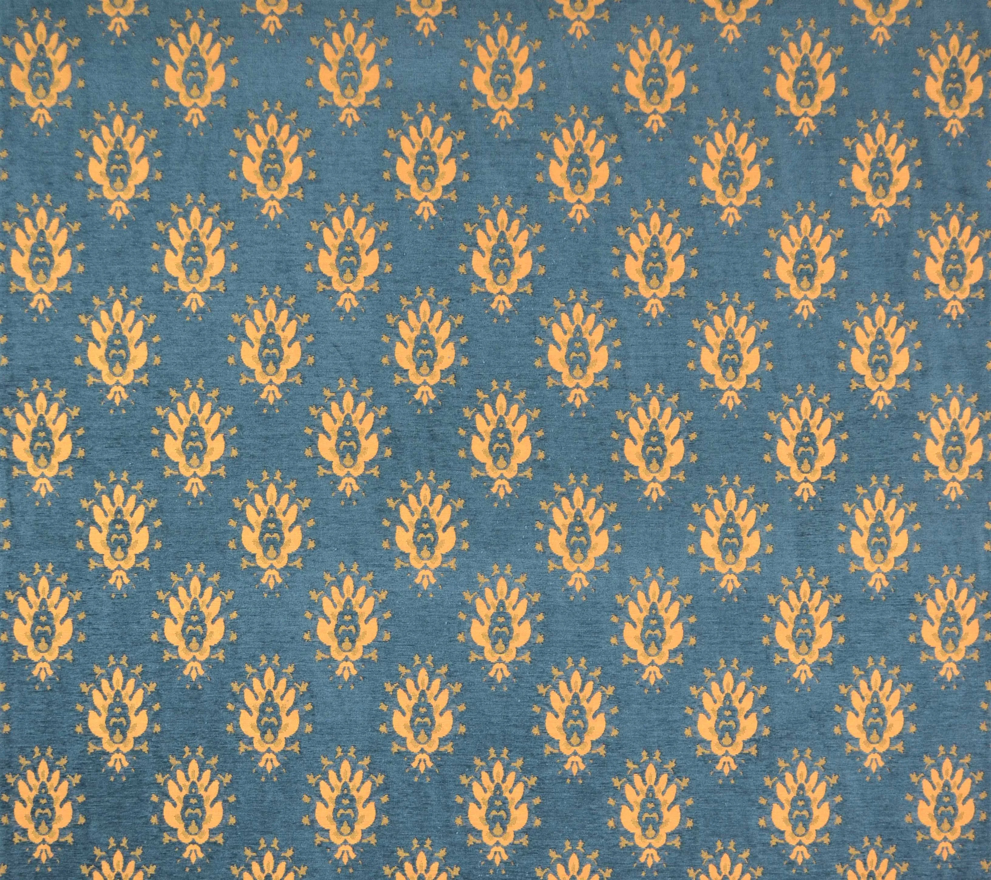 Quadrille Woven: Juliette - Blue on Gold (Imported from Spain)