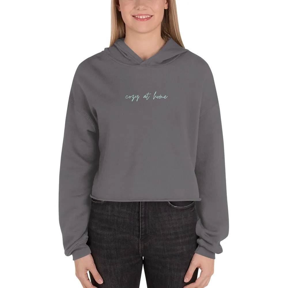 "Cozy at Home- AQUA" Crop Hoodie