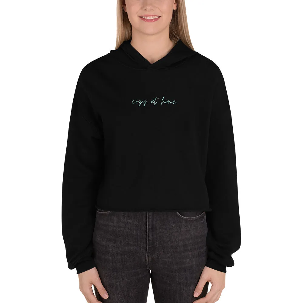"Cozy at Home- AQUA" Crop Hoodie
