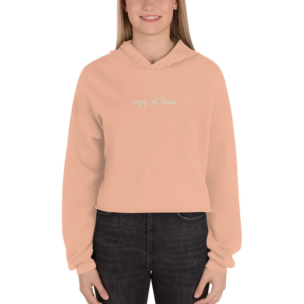 "Cozy at Home- AQUA" Crop Hoodie
