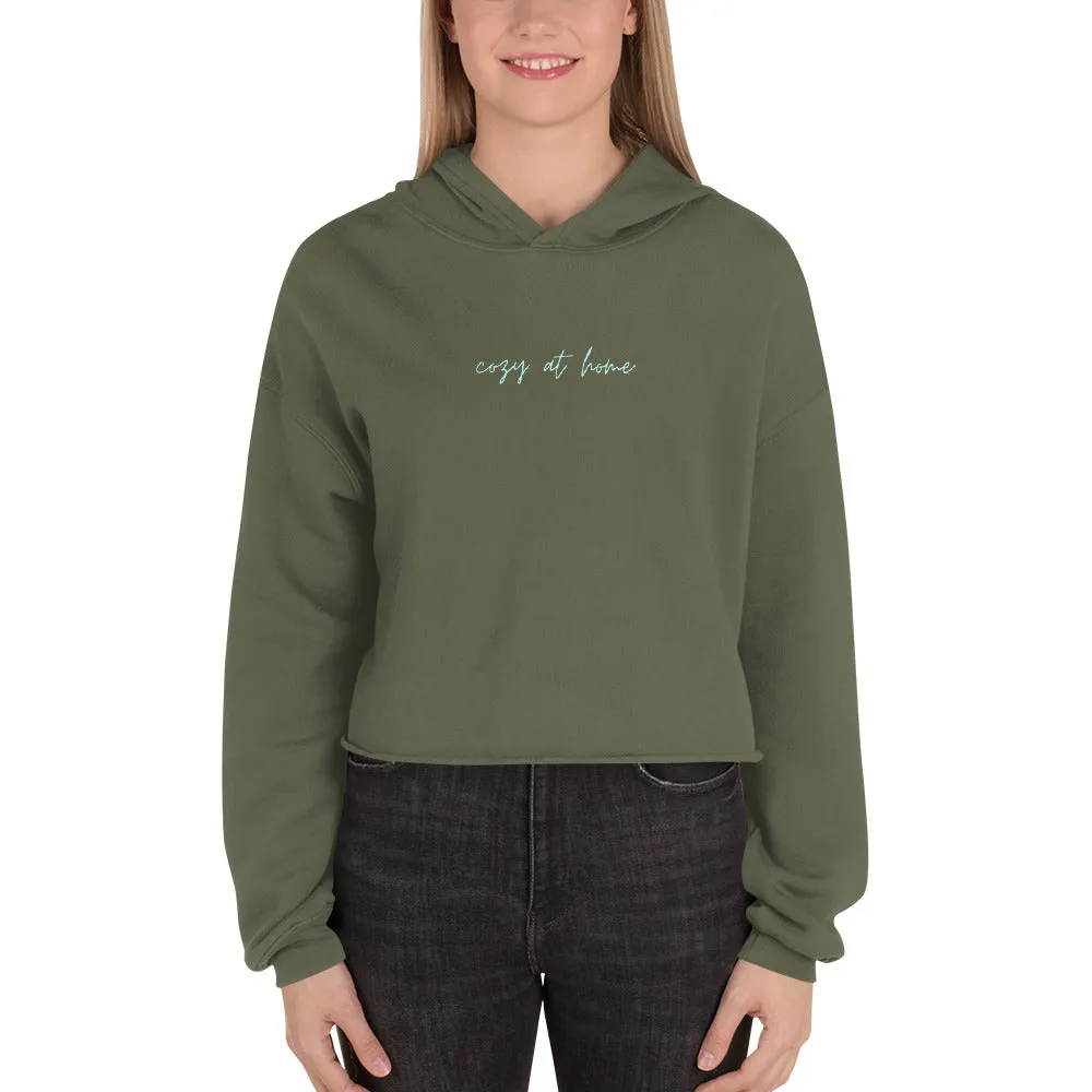 "Cozy at Home- AQUA" Crop Hoodie