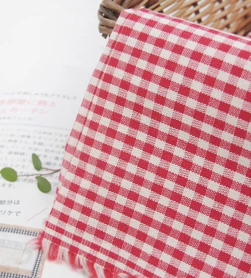 Red Cotton Fabric, Flowers, Polka Dots, Plaid or Solid - By the Yard 100405