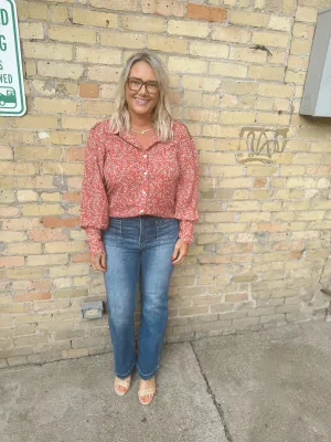 Red Floral Top