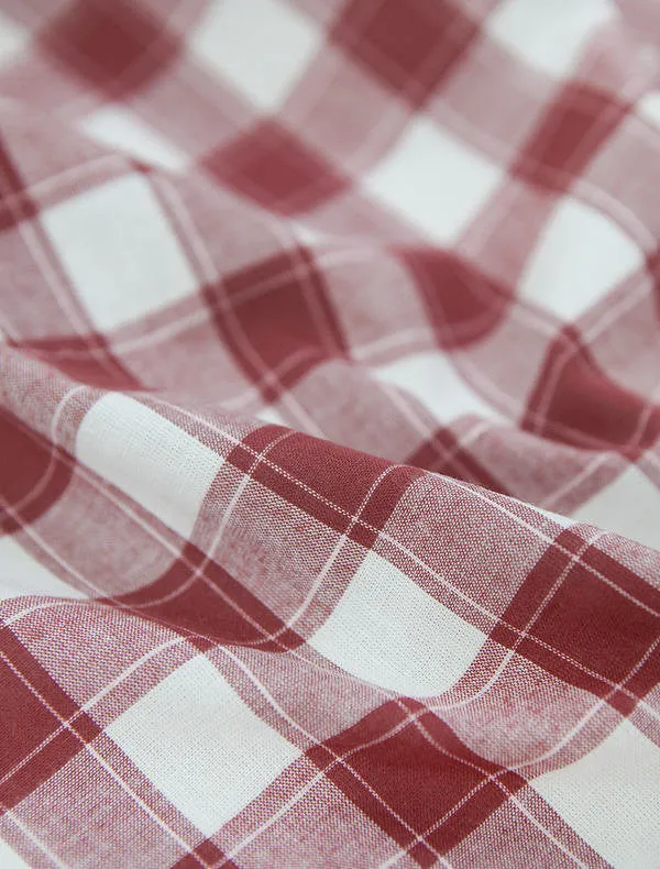 Red Plaid Cotton Fabric - By the Yard 82502