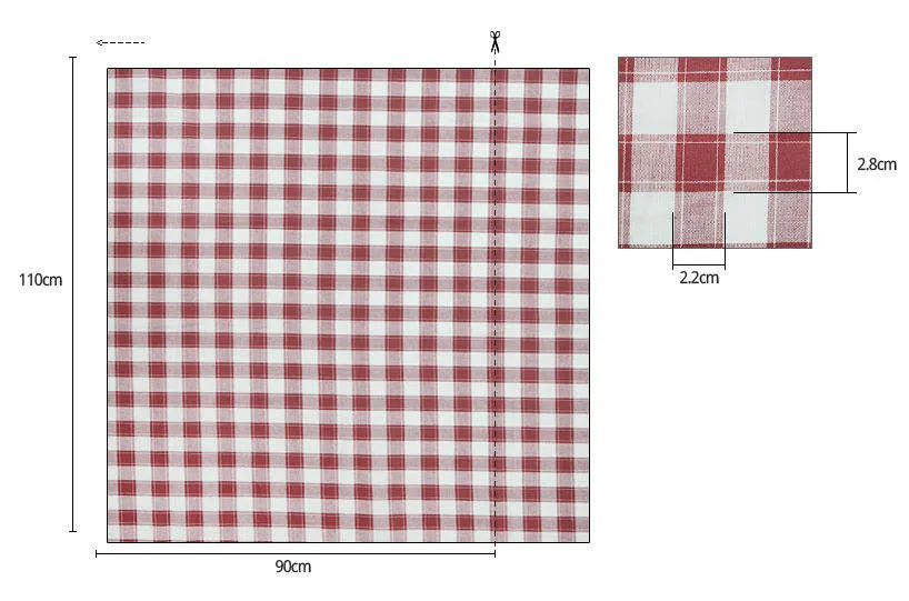 Red Plaid Cotton Fabric - By the Yard 82502