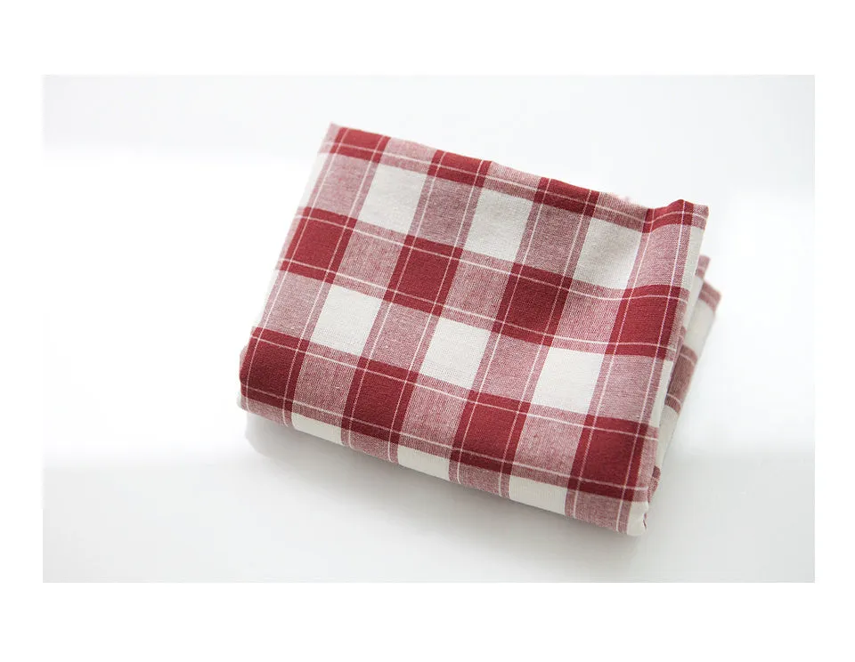 Red Plaid Cotton Fabric - By the Yard 82502