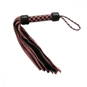 Ruff-Lust in Leather Short Suede Flogger - Pink/Black