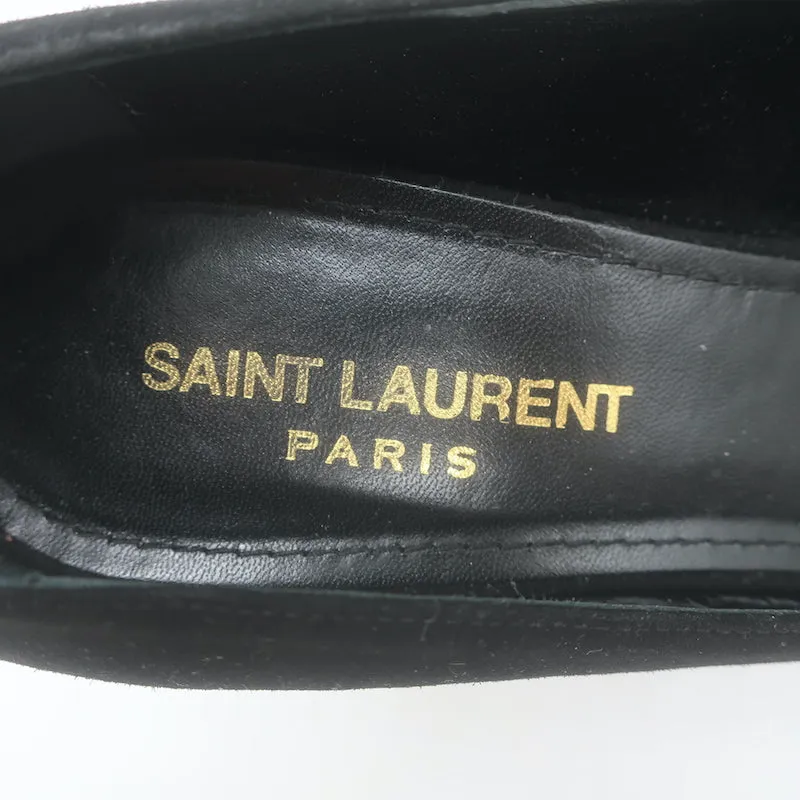 Saint Laurent Loulou Ankle Strap Pumps Black Suede Size 37.5