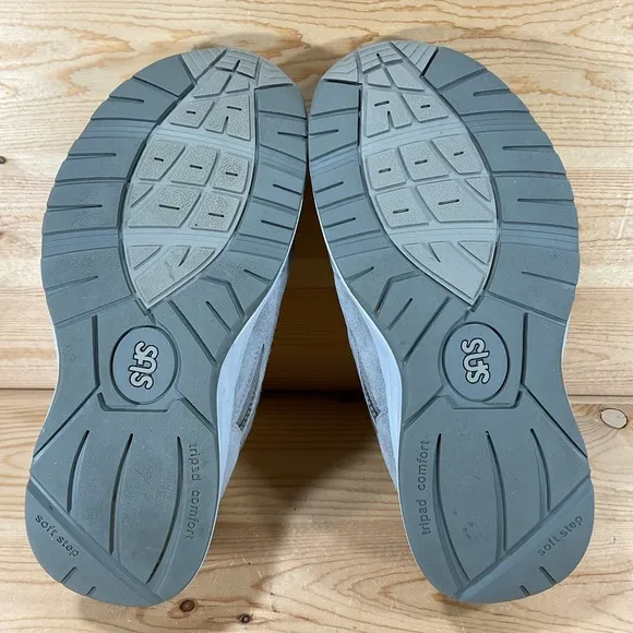SAS JV Mesh Active Hook &amp; Loop Sneaker Men’s 12 3W TRIPLE WIDE Grey Suede USA