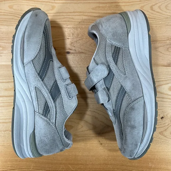 SAS JV Mesh Active Hook &amp; Loop Sneaker Men’s 12 3W TRIPLE WIDE Grey Suede USA