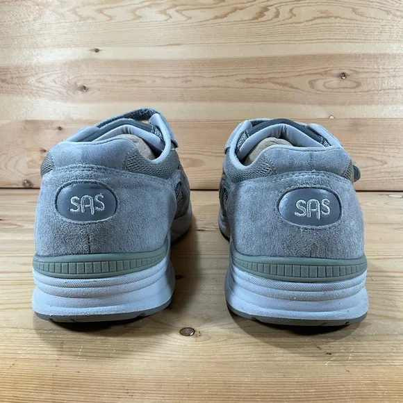SAS JV Mesh Active Hook &amp; Loop Sneaker Men’s 12 3W TRIPLE WIDE Grey Suede USA