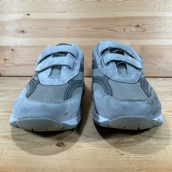 SAS JV Mesh Active Hook &amp; Loop Sneaker Men’s 12 3W TRIPLE WIDE Grey Suede USA