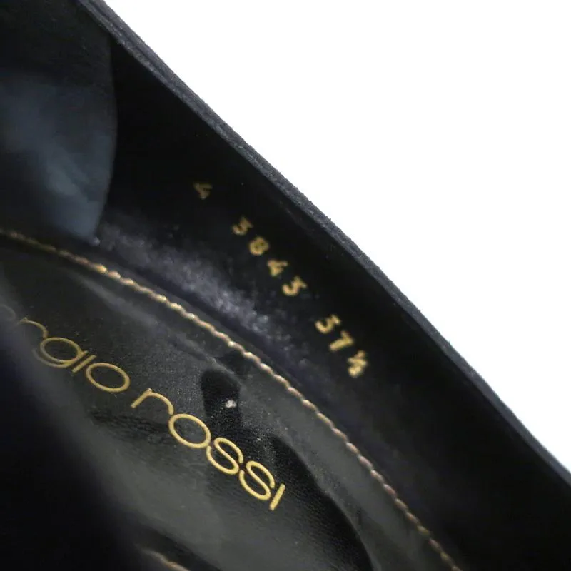 Sergio Rossi Godiva Pumps Navy Suede Size 37.5 Pointed Toe Heels