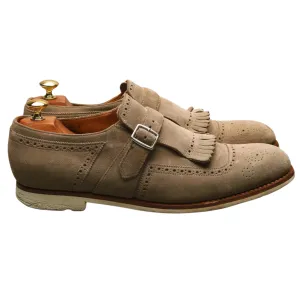 'Shanghai' Stone Suede Monk Strap UK 8 F