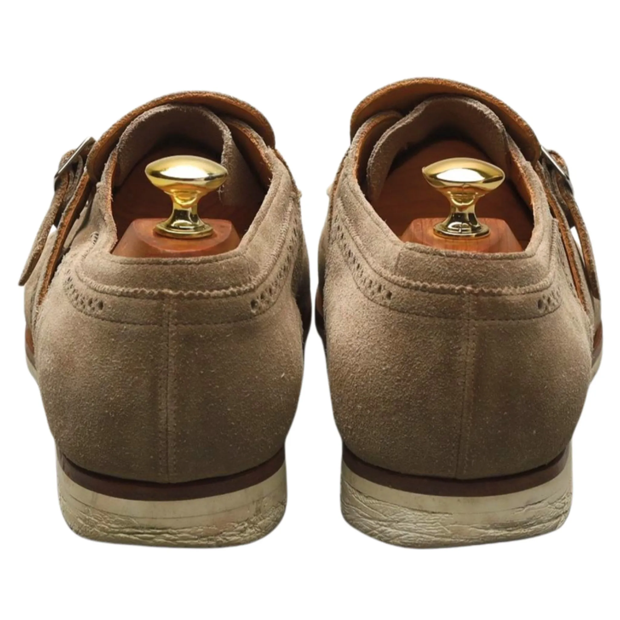 'Shanghai' Stone Suede Monk Strap UK 8 F