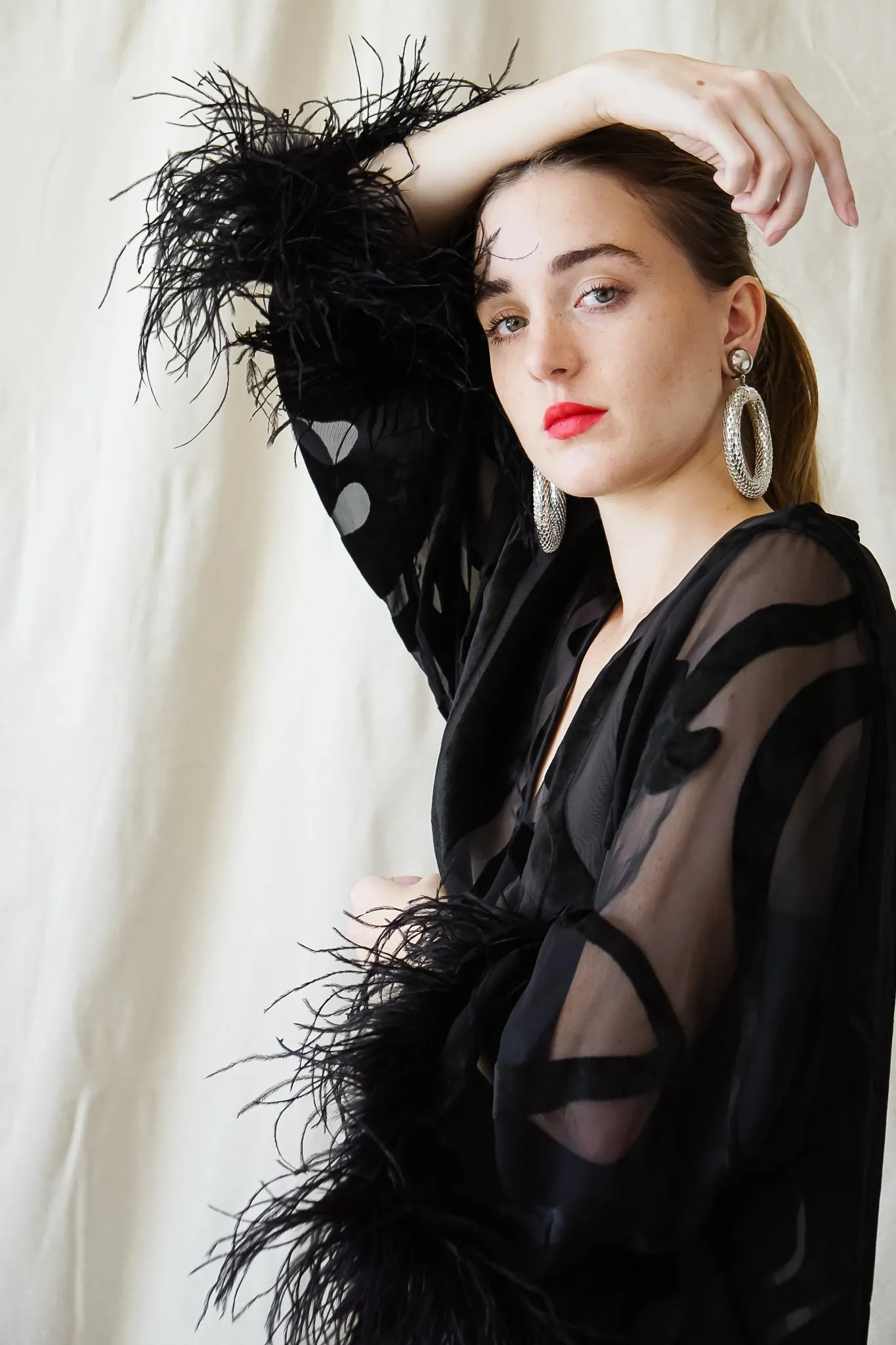 Silk Velvet Burnout Caftan